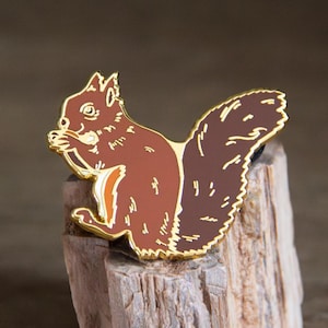 Red Squirrel Enamel Pin Badge