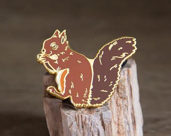 Red Squirrel Enamel Pin Badge