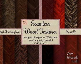 Seamless Dark Herringbone WOOD Textures, 4K TWEED floor patterns, red chevron, rustic Digital Papers, Printable Scrapbook, zigzag Background