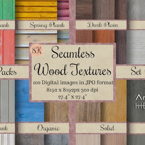 100 texturas de tablones sin costura, patrones de madera, texturas de parquet, papeles digitales de madera para casa de muñecas y casas en miniatura, álbum de recortes imprimible