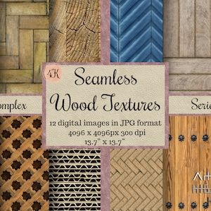 Seamless Complex Wood Textures, Plank Patterns, timber paper for DIY crafters, Digital Papers, dollhouse and miniature home sheet, printable