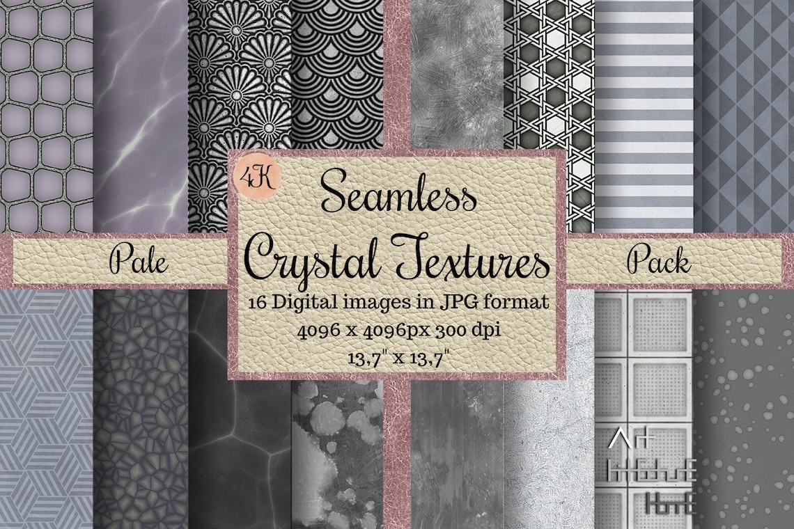 124 Seamless CRYSTAL TEXTURES, GLASS Patterns, Abstract Digital Papers ...