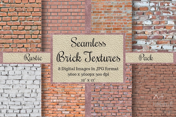 Seamless Brick Textures Rustic Brick Wall Patterns Tileable | Etsy