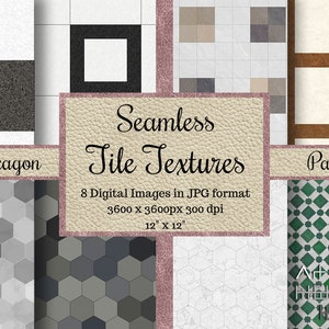 Nahtlose Keramik Fliesen TEXTUREN, Sechseck Fliesen Muster, Miniatur Home Digital Papers, Karo, Druckbares Scrapbook, Tapeten Fliesen Datei