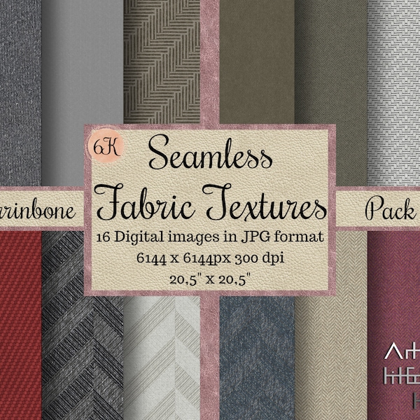 6K Seamless Herringbone Fabric Textures, tweed fabric pattern, zigzag Digital Papers, Printable Scrapbook, linen Background, dollhouse sheet