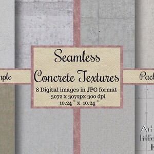 Seamless Simple Concrete Textures, wall patterns, Minimalist Design, Subtle Colors, Cracked Details, Printable Scrapbook, Digital Pack, 4K