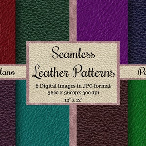 Modelli in pelle senza cuciture, Texture colorate senza cuciture, Carte digitali, Carte stampabili per album di ritagli, Uso commerciale, Sfondi, Milano Pack