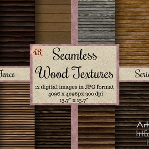 Texturas de madera de valla sin costuras, patrones de tablones, documentos digitales de madera, álbum de recortes imprimible, fondo de madera, madera para crafter DIY, madera cgi 4K