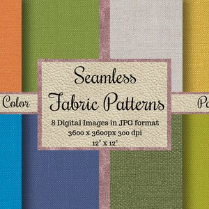 Seamless Colorful Fabric Patterns, Seamless Linen Textures, Fabric Digital Papers, Printable Scrapbook Papers, Backgrounds, Sweet Colors