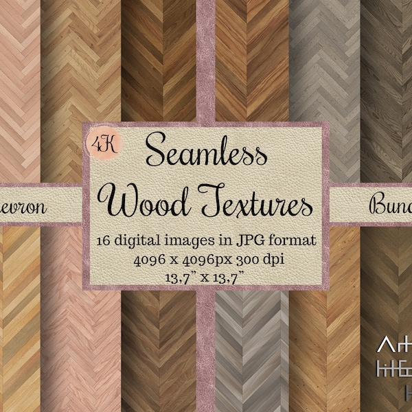 Seamless Chevron WOOD Textures, Herringbone wood, tweed patterns, Brown wood sheet, Digital Papers, Printable Scrapbook, zigzag Background