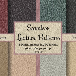 Modelli in pelle senza cuciture, Texture in pelle senza cuciture, Carte digitali, Carte stampabili per album di ritagli, Uso commerciale, Sfondi, Roma Pack