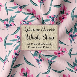 LIFETIME MEMBERSHIP, lifetime access all packs, present and future whole shop files, seamless textures, patterns, cliparts, overlays, layout