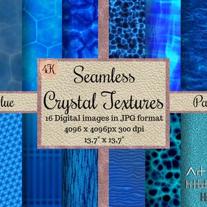 96 Seamless CRYSTAL TEXTURES, GLASS Patterns, Abstract Digital Papers ...
