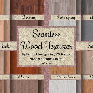 64 Seamless Wood Textures, Seamless Wood Patterns, Digital Papers, Printable Scrapbook Papers, Commercial Use, Backgrounds, Whole Sale,Set 1