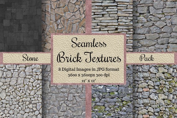 Seamless Stone Wall Brick Textures Gray Wall Patterns Tile - Etsy