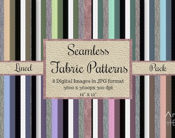Seamless Lined Fabric Patterns, Seamless Linen Textures, Digital Papers, Printable Scrapbook Papers, Commercial Use, Backgrounds, Lined Pack