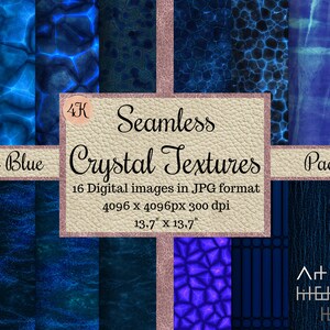 Seamless Blue Crystal TEXTURES, Ocean Strata, Abstract Patterns, Marble ...