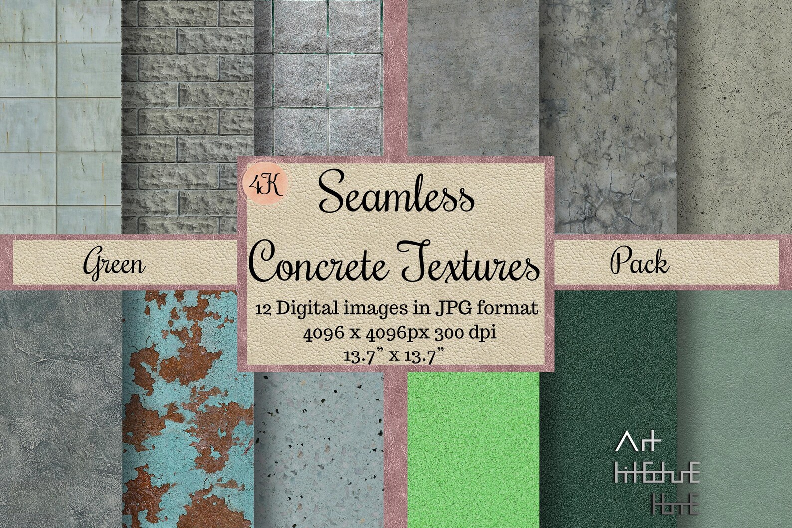 Seamless Green Concrete Textures, Harvest Color Backgrounds , Nature ...