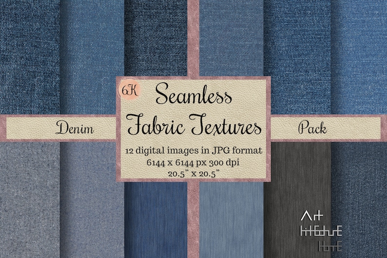 Seamless 6K Denim Fabric Textures, JEAN Patterns, Blue Fabric Digital ...
