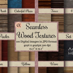 100 texturas de tablones sin costura, patrones de madera, papeles digitales de parquet para casa de muñecas y casas en miniatura, álbum de recortes imprimible, maderas artesanales diy