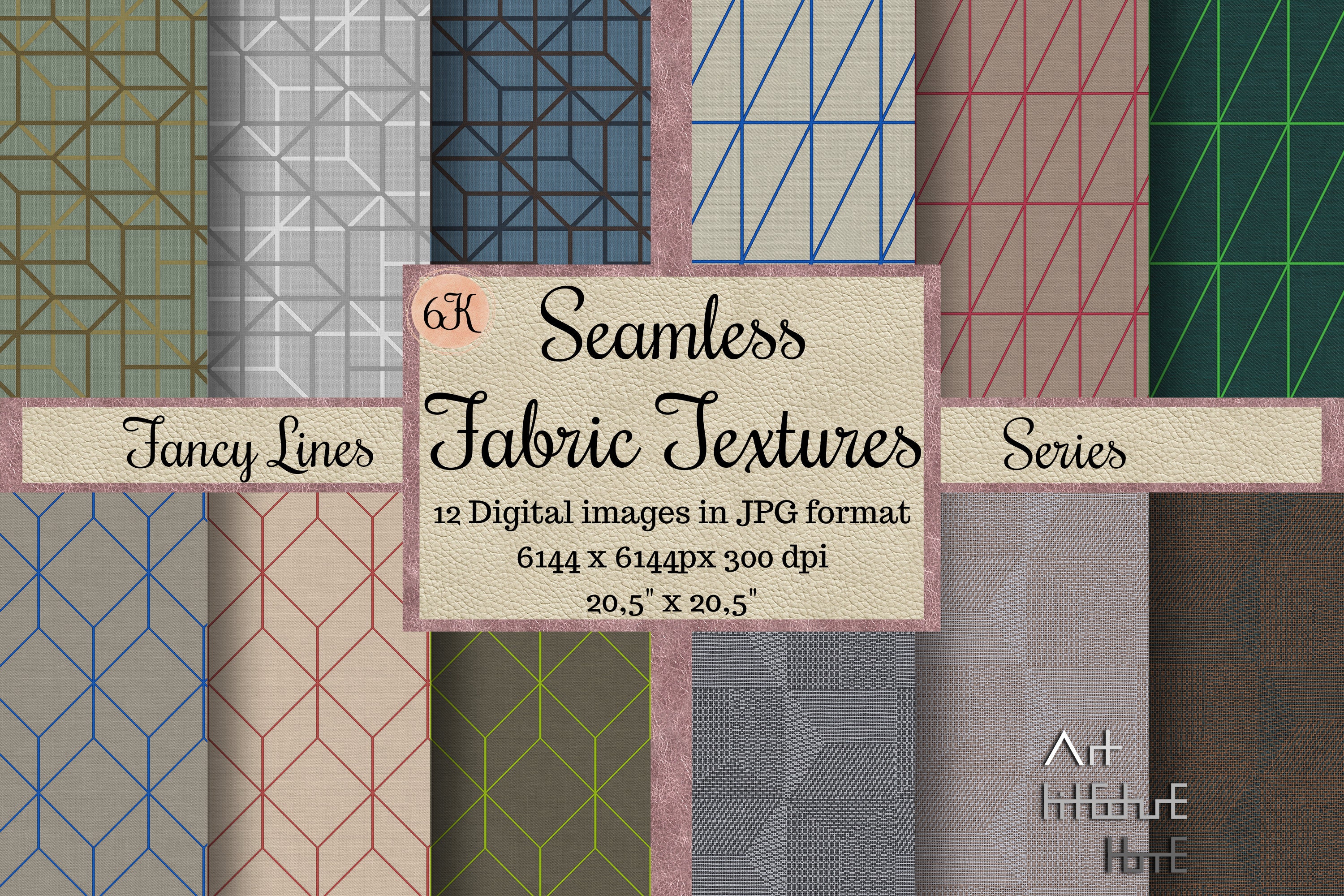 6K Seamless Fancy Lines Fabric Textures, Zigzag Fabric Pattern, Digital ...