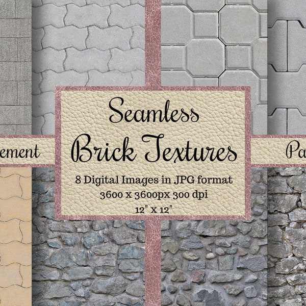 Seamless Pavement Brick Textures, gray stone wall patterns, tile rustic Digital Papers, foor Printable Scrapbook, wallpaper Backgrounds file