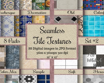 88 Seamless Tile Textures, wall brick patterns, ceramic floor Digital Papers, Printable Scrapbook, gray brick wallpapers, Backgrounds bundle