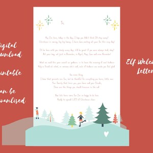 Welcome Arrival Letter From Your Christmas Elf - Digital Download Printable