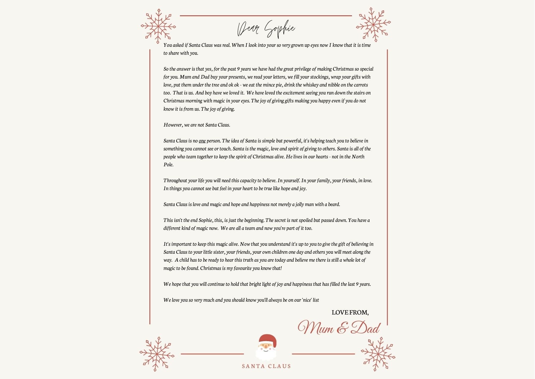 Is Santa Real Explanation Letter Digital Printable NOT INSTANT Please