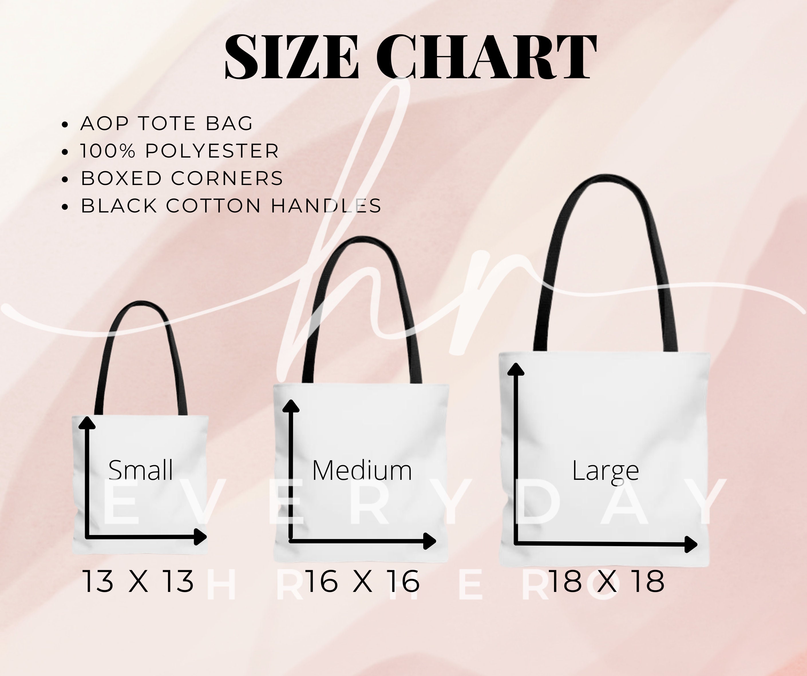 Tote Bag Catalog & Size Chart – MAKE TSHIRT TOGETHER