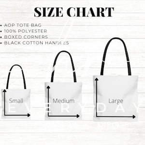 Tote Bag Size Chart AOP Tote Size Chart Sizing Chart for - Etsy