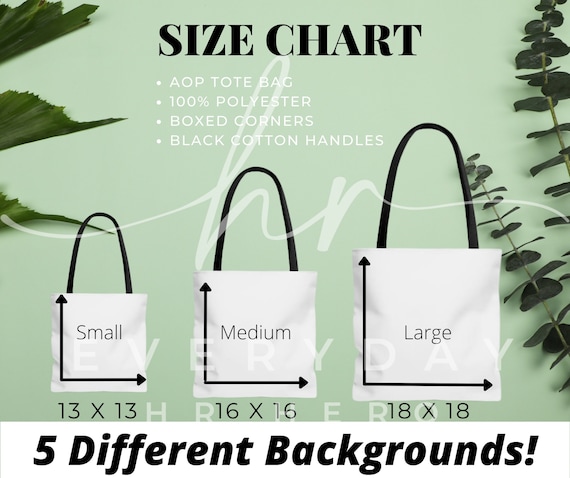 Tote Bag Size Chart AOP Tote Size Chart Sizing Chart for Tote