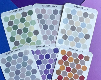 Transparante zeshoeken | Functionele plannerstickers | Minimalistische planner | Dagboekstickers | Stickers in verschillende kleuren | Vormstickers