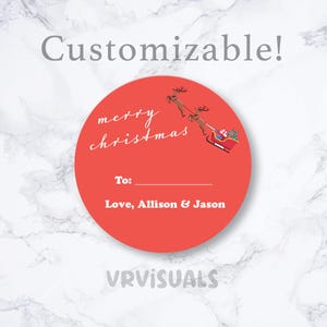 Personalized  Christmas  Stickers|Happy Holiday Merry Christmas Label customizable labels | Holiday Label | Christmas Presents |Gifts |Santa