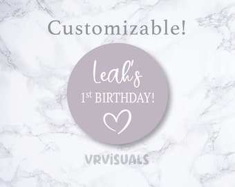 Personalized Custom Birthday Stickers|Thank you sticker |Birthday party favors|Guest gifts|Baby Birthday Stickers|First Birthday|labels