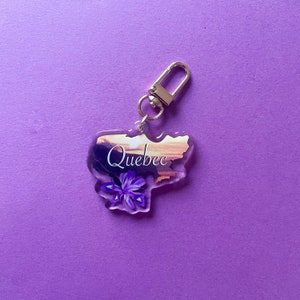 Quebec Acrylic Keychain | Canada Province Keychain | gift | Acrylic | Epoxy Keychain | Travel gift | Cute Keychain | canadian, accessories
