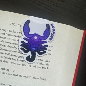 Scorpio Horoscope Magnetic Bookmark | Books | bookmarks | Astrology bookmark | Unique bookmark | reading,cute bookmark,gift bookmark, purple