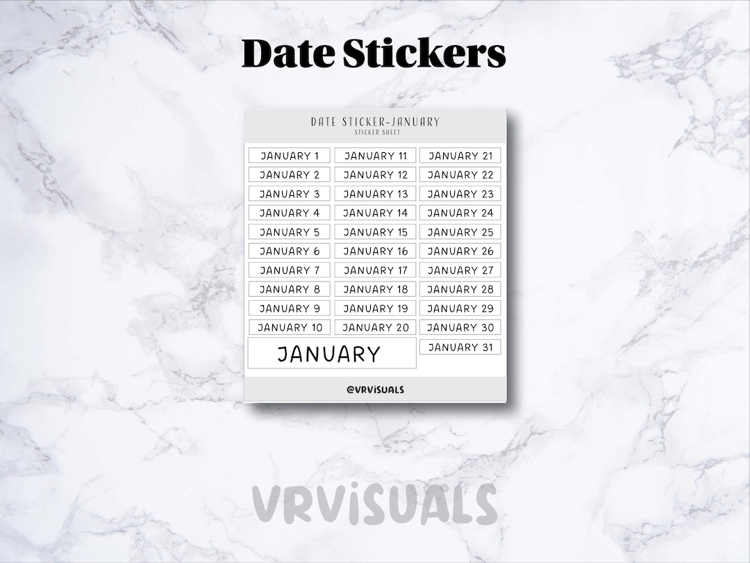 2026 Daily Date Script Label Sticker Minimal Functional Planner Sticker Il Ond8 