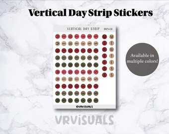 Days of the week Vertical Strip Sticker | Weekly Overview| Habit Tracker| Weekly Journaling Stickers |Weekly Planner|Weekly habit tracking