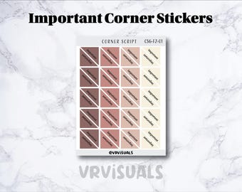 Important Mini Corner Stickers|minimal, functional|weekly clear sticker| Planner stickers|Monthly Calendar Sticker|task tracker sticker|