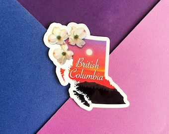 British Columbia Canadian Province Sticker – BC Province, Waterproof Vinyl or laptop, water bottle| Travel, luggage, map, canada