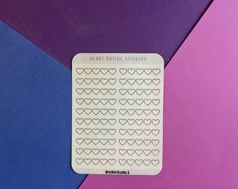 Heart  Rating Functional Stickers | Clear Sticker | Movie, Book Review Sticker | Planner Sticker | Love rating | Review heart Stickers