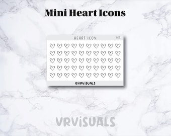 Mini Heart Icon|weekly sticker|clear|Planner stickers|Monthly Calendar Sticker| Minimalist Planner Stickers | Functional Labels |