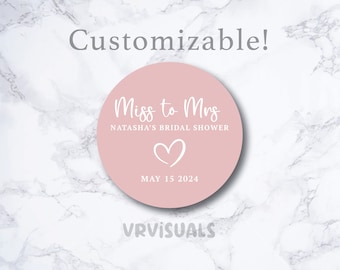 Pegatinas personalizadas para despedida de soltera, Pegatina de agradecimiento, Favores de despedida de soltera, Pegatinas de señorita a señora, Boda moderna, Etiquetas personalizables