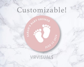 Personalized Custom Baby Shower Stickers|Baby shower favors| Gender Reveal Party Favors|guest gifts|Thank you stickers| blue, pink, purple