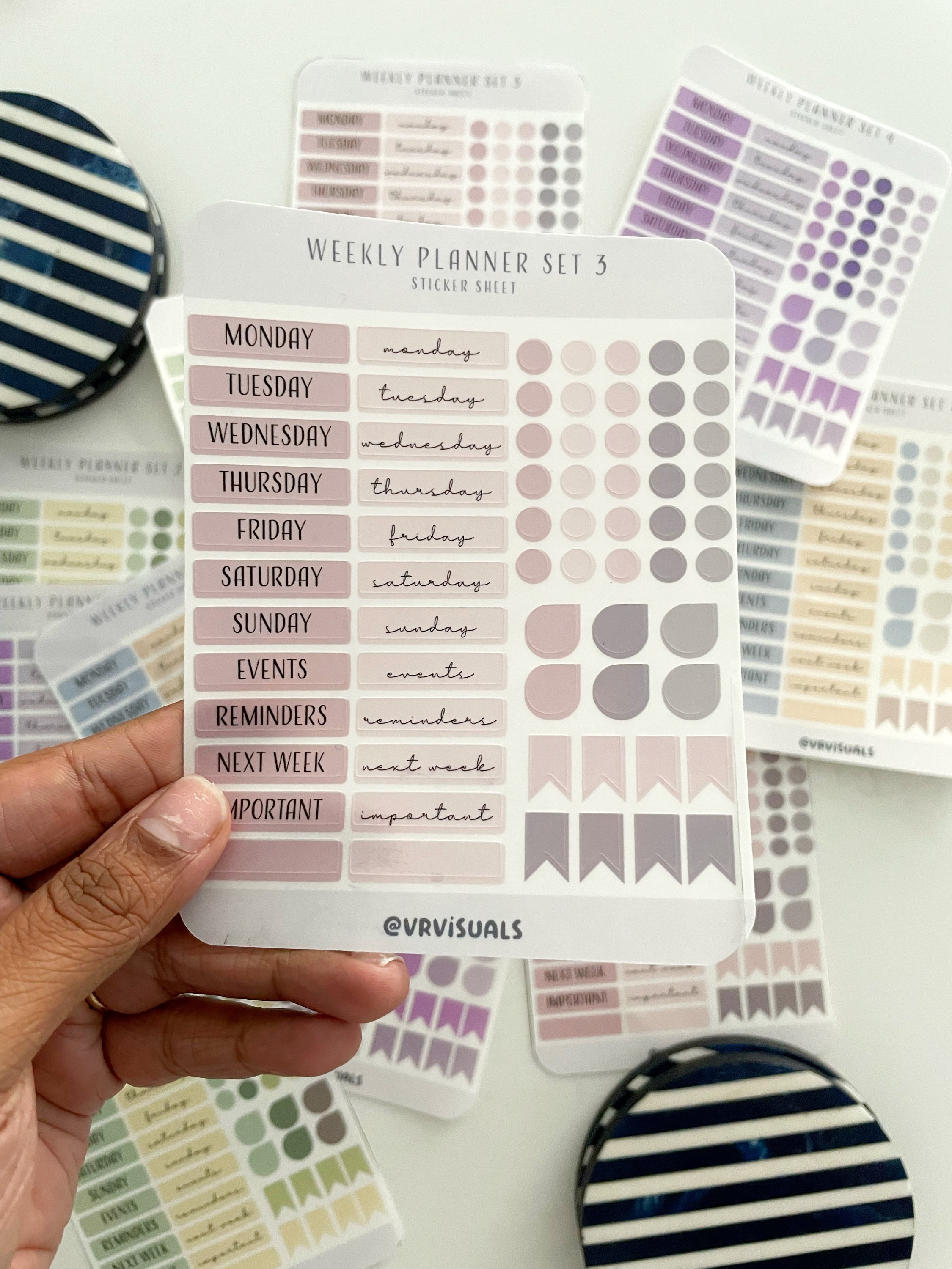 Weekly Planner Stickers | Journaling Stickers | Days of the Week