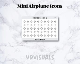 Mini Airplane Icon|weekly sticker|Planner stickers|Monthly Calendar icons|Minimalist Planner Sticker|Functional|travel, flight, vacation