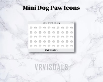 Icono de pata de perro en miniatura/pegatina semanal/pegatinas de planificador/iconos de calendario mensual/minimalista/icono funcional/mascota, perro, cita con el veterinario, cita con la mascota