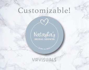 Personalized Custom Bridal Shower Stickers|Thank you sticker|Bridal Shower favors|Custom Shower labels|Modern Wedding|customizable labels|