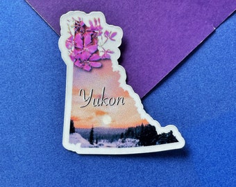 Yukon Territory Sticker - Waterproof Vinyl for Laptop, Water Bottle, Luggage| Canadian Pride, Travel, Province